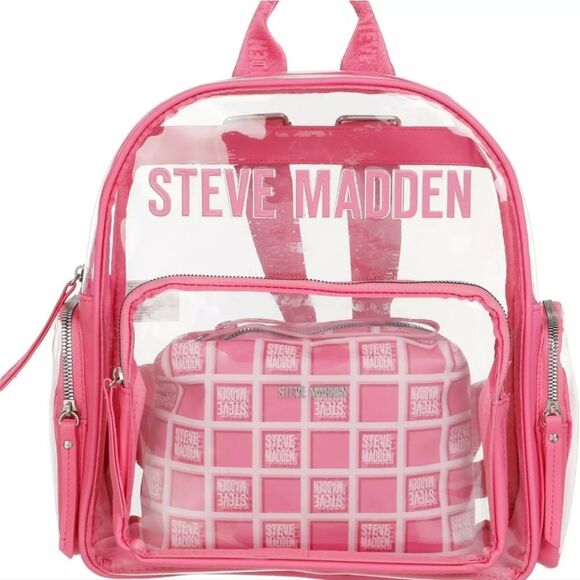 Steve‎ Madden BIrma Transparent Backpack w/Logo Bag
